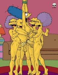 anal dickgirl double_anal female futanari human incest intersex lisa_simpson maggie_simpson marge_simpson patty_bouvier quadruple_penetration selma_bouvier tagme the_fear the_simpsons yellow_body