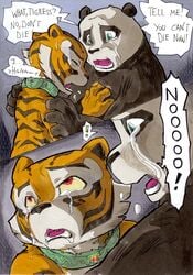 anthro better_late_than_never collar comic daigaijin dialogue english_text feline female fur furry kung_fu_panda master_po_ping master_tigress nude page_134 panda text tiger