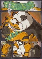 anthro better_late_than_never collar comic daigaijin dialogue english_text feline female fur furry kung_fu_panda master_po_ping master_tigress nude page_139 panda text tiger