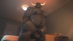 2boys age_difference anal_sex anthro anthro_on_anthro ass ass balls big_ass big_butt bull codans cum cum_in_ass cum_inside dripping_cum from_behind horns male male/male male_only mammal mature_male muscular muscular_male nude pecs penetration penis sex smaller_male tagme video younger_male