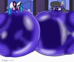 blue_hair blue_skin blueberry_inflation cutie_mark female glasses gray_hair grey_skin immobile inflation my_little_pony my_little_pony_friendship_is_magic mythological_equine necrofeline octavia_melody pink_bowtie pony purple_eyes red_eyes sequence spherical_inflation sunken_head sunken_limbs tail turning_blue vinyl_scratch_(mlp) white_skin