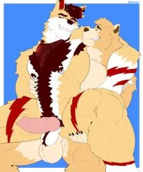 animal_genitalia animal_penis anthro balls body_hair canid canine canine_genitalia canine_penis canis chest_hair domestic_dog duo erection fur genitals hi_res ink_(inkdoggo) male male/male mammal multicolored_body multicolored_fur mustelid nipple_piercing nipples nude on_bottom on_top otter penis piercing reverse_cowgirl_position sex smile two_tone_body two_tone_fur viktor0r zero_(zeroott)