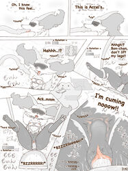 1boy 1girls anthro arms_behind_back ass big_ass big_ears bondage bound braixen breasts canine comic crocodiler_owen dildo ditto drooling eyelashes feet fellatio female fox furry gag knot legs_up male nintendo nude onomatopoeia open_mouth oral partially_colored paws penetration pokémon_(species) pokemon pokemon_(species) pokemon_rgby pokemon_xy pussy pussy_juice restrained saliva sex_toy simple_background slime straight suspension tail tentacle tentacle_sex thick_thighs tongue trembling vaginal_penetration video_games wet wide_hips