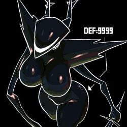 1girls 2025 2d 2d_(artwork) alternate_body_type ass ass big_ass big_breasts big_butt black_background black_body breasts conadolpomp deltarune female female_only solo solo_female the_roaring_knight undertale_(series)