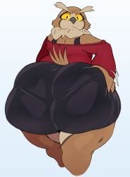 1boy anthro ass big_ass bubble_butt dat_ass fanart fat_ass femboy furry furry_only huge_ass kkoart large_ass looking_at_viewer looking_back male male_only original otto_(sssonic2) owl png solo thick_ass thick_thighs wide_hips