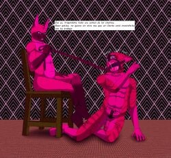 absurd_res anthro boss_and_employee collar domestic_cat felid feline felis gag gagged hi_res male male/male mammal sergld