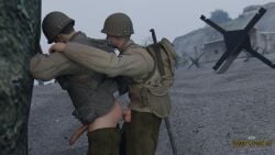 anal anal_sex army erection exhibitionism fucked_from_behind fucking gay gay_male gay_sex hard_on male medal_of_honor_airborne military outdoors soldier soldiers tommys_eagle_hq uniform ww2