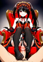 date_a_live footjob footjob_with_legwear stockings tokisaki_kurumi