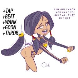 big_balls big_penis brown_skin bubble_ass bubble_butt cheerleader comba original_character skirt twintails veiny_penis