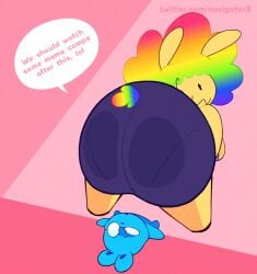 2d_animation animated anthro ass bahbah_(breathotter) big_butt bovid breasts butt_slam caprine dialogue duo facesitting female female_facesitting_male hair high_framerate male male/female mammal motion_tweening multicolored_hair navi_(navigator8) navigator8 rainbow_hair rodent sciurid sheep short_playtime short_tail sitting_on_another tail tree_squirrel