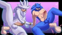 abs anal anal_sex anthro anus ass athletic balls big_balls big_penis bodily_fluids chest_tuft clothing disembodied_penis duo ejaculation erection eulipotyphlan genital_fluids genitals glans gloves handwear hedgehog hi_res leaking_precum looking_pleasured male male/male mammal muscular muscular_male nipples nudii pecs penetration penile penile_penetration penis penis_in_ass precum raised_leg sega silver_the_hedgehog sitting sonic_the_hedgehog sonic_the_hedgehog_(series) thick_thighs tongue tongue_out tuft vein veiny_penis
