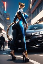 ai_generated ass car furry furry_female high_heels high_resolution jaguar milf model