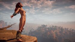 1girls 3d aloy faith103 full_body game_screenshot horizon_zero_dawn nude nude_female nude_mod solo