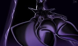 1girls 2025 2d 2d_(artwork) alternate_body_type ass big_ass big_butt black_background black_body deltarune dipx female female_only high_resolution highres low-angle_view solo solo_female the_roaring_knight undertale_(series)