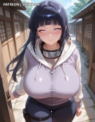 1female 1girls 2025 ai_generated bangs big_breasts big_thighs blunt_bangs blush breasts curvaceous curvy curvy_body curvy_figure curvy_hips female female_focus female_only headband hoodie huge_breasts hyuuga_hinata large_breasts light-skinned_female light_skin long_hair naruto naruto_(series) naruto_shippuden pants patreon patreon_username shychan solo solo_female solo_focus stable_diffusion thick_thighs thighs voluptuous voluptuous_female white_eyes
