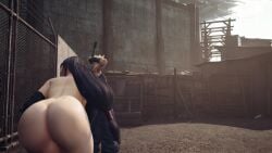 1boy 1girls 3d animated ass ass_focus athletic_female big_ass cloud_strife curvy dat_ass female female_focus final_fantasy final_fantasy_vii_remake fit_female from_behind male no_sound nude nude_female tagme tifa_lockhart video video_game_character video_games voluptuous