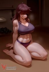 1girls 2d ai_generated ass barefeet big_ass big_breasts breasts closed_eyes deltarune erophoenix feet female female_focus full_body looking_at_viewer midriff navel neutral_expression patreon_username purple_skin reptile scalie solo solo_female susie_(deltarune) sweat thick thick_thighs toes uncensored