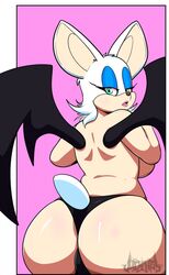 ass breasts from_behind juicyghost rouge_the_bat sonic_(series) topless