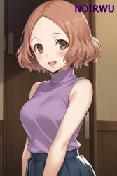 ai_generated brown_eyes brown_hair female happy haru_okumura highres night noirwu persona_5