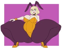 1girls big_breasts bunny_ears bunnysuit enormous_ass happy huge_ass hyper hyper_ass hyper_thighs rust_and_bolts short_hair smile smiling solo_female spread_legs spreading spreading_legs tagme thick_thighs wide_hips