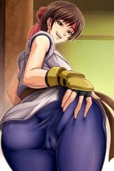 1girls ahe_gao anus areola art_of_fighting ass ass_focus ass_grab big_ass big_butt breasts brown_hair cum cum_in_ass cum_on_ass female headband king_of_fighters nipples nude nude_female one_eye_closed plump_labia pussy red_headband sano-br short_hair sideboob snk solo solo_female spread_anus spread_ass sweat vagina yuri_sakazaki