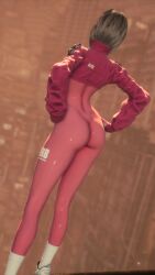 1girls 3d alice_(nikke)_(cosplay) android asian asian_female big_ass big_thighs blonde_hair bob_cut curvy eve_(stellar_blade) female female_only massive_ass pink_latex robot robot_girl shiny skintight skintight_bodysuit solo stellar_blade thick viewed_from_behind voluptuous your__waifu