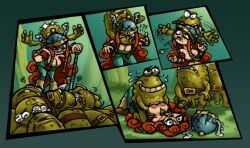 axe balls barbara_(rayman) barbarian barbarian_helm barbarian_woman big_breasts big_breasts big_breasts boobjob boobs_out breastjob breasts_out clothed_female curly_hair deafeated freckles freckles_on_breasts freckles_on_face game_over gloating group_rape guro gurochanop handjob knocked_out lineup neck_snap necrophilia post_fight rape rayman_(series) rayman_legends red_hair red_head snapped_neck sneak_attack snuff stiches tears_in_eyes titjob tits_out toad_(rayman_legends)