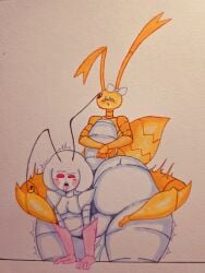 1boy 1girls amber_(dozighost) big_ass big_butt chompy_nsfw cuntboy dozighost_(fanarts) futanari futanari_on_male king_glam_(dozighost) oc original original_characters tagme thick_thighs wide_hips