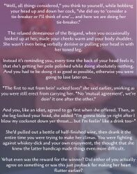 blinkerbye blowjob blurred_background brigand_(tales_of_androgyny) caption caption_only competition competitive_sex fanfiction femboy futadom futadom_caption futanari hiro_(tales_of_androgyny) leg_lock_fellatio male oral story tales_of_androgyny text text_only