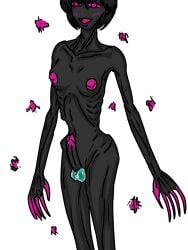 areolae breasts dark_skin ender_pearl enderman enderwoman female female_focus female_only futanari intersex minecraft nude_female penis self_upload