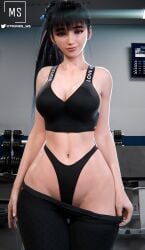 3d black_clothing black_hair eve_(stellar_blade) looking_at_viewer solo solo_female solo_focus stellar_blade trunks_ms