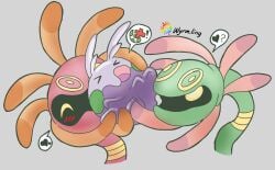ambiguous_gender animal_genitalia blush closed_eyes cradily digital_drawing_(artwork) digital_media_(artwork) echinoderm female feral forced fossil_pokemon game_freak gastropod generation_3_pokemon generation_6_pokemon genitals goo_creature goomy green_body group heart_symbol hi_res marine mollusk multicolored_body nintendo open_mouth penetration pink_body pokemon pokemon_(species) purple_body rape restrained sex shiny_pokemon signature simple_background speech_bubble tentacle tentacle_penetration trio two_tone_body vaginal_penetration vaginal_penetration wyrmling_(artist) yellow_eyes