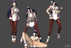 3d asian asian_female king_of_fighters king_of_fighters_xiv korean korean_female luong_(kof) model_sheet snk snk_heroines:_tag_team_frenzy spread_legs tagme xnalara xps