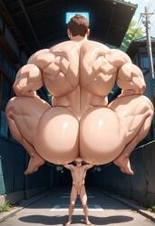 2boys ai_generated ass_bigger_than_head ass_focus ass_grab ass_lift bara big_ass big_ass_(male) big_butt bodybuilder extreme_size_difference face_in_ass facesitting gay_sex giant giant_ass giant_male gigantic_ass gigantic_butt height_difference huge_ass huge_ass_(male) huge_butt lifting muscles muscular muscular_ass muscular_male rimjob rimming size_difference small_dom_big_sub
