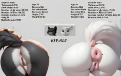 2girls ai_generated anal_juice ass ass_focus asshole beauty_mark big_anus big_ass big_eyes black_fur bodily_fluids donut_anus dreamworks dreamworks_animation dulcinea ears_up eyes_open feline female fluffy fluffy_tail fur furry furry_female furry_only hi_res kitty_softpaws mammal massive_ass netflix paramount_pictures pink_anus pink_pussy portrait poster puffy_anus puss_in_boots_(dreamworks) puss_in_boots_(film) puss_in_boots_(franchise) pussy rivals round_ass sexy shrek_(series) stats stuck_in_wall tail text the_adventures_of_puss_in_boots wall white_fur