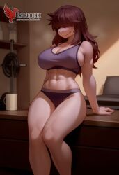 1girls 2d ai_generated ass barefeet big_ass big_breasts breasts closed_eyes deltarune erophoenix feet female female_focus full_body looking_at_viewer midriff navel neutral_expression patreon_username purple_skin reptile scalie solo solo_female susie_(deltarune) sweat thick thick_thighs toes uncensored