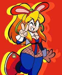 1girls blonde_female blonde_hair bunny_ears bunnysuit capcom digital_media_(artwork) jaktroose mega_man roll twitter_link