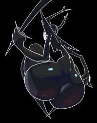 1girls 2025 2d 2d_(artwork) alternate_body_type ass ass big_ass big_butt black_background black_body conadolpomp deltarune female female_only solo solo_female the_roaring_knight undertale_(series)