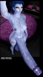 1futa 3d 3d_(artwork) big_penis blizzard_entertainment blue_skin erect_penis erection futa_only futa_san futanari huge_balls huge_cock overwatch overwatch_2 solo_futa veiny_penis widowmaker zzzxxxccc
