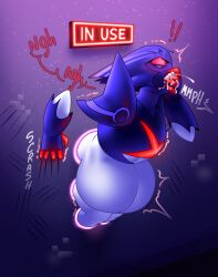 ass asshole brawlhalla cum cum_in_mouth cyborg dialog dialogue glory_hole inflation penis penis_out ransom_(brawlhalla)