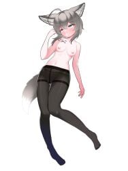 animal_ears arknights cum_in_mouth female fukai_(fukai0224) pantyhose sussurro_(arknights) tail topless