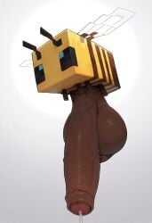 ai ai_generated ball_with_hyper_features bee bee_(minecraft) block_head blocky_body huge_balls huge_cock hyper_penis insects insects large_penis long_penis minecraft sagging_balls small_but_hung