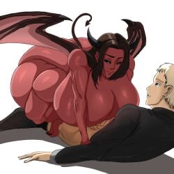 1boy1girl aged_up aot ass ass_bigger_than_head athletic_female attack_on_titan bat_wings big_booty big_breasts big_thighs big_titties black_eyes blonde_male breast_grab breasts breasts_bigger_than_head brown_hair brown_hair_female brunette_female brunette_hair couple curvaceous curvaceous_ass curvaceous_body curvaceous_female curvaceous_figure curvaceous_hips curvaceous_thighs curves curvy curvy_ass curvy_body curvy_female curvy_figure curvy_hips curvy_thighs curvy_woman demon_girl demon_horns demon_humanoid demon_tail demon_wings demoness dumptruck_ass exaggerated_proportions exposed_breasts falbi falco_grice fat_ass fat_breasts fat_butt fat_thighs fat_tits female female_only gabi_braun gigantic_ass gigantic_breasts hourglass_figure huge_ass huge_breasts hyper hyper_ass hyper_breasts hyper_hourglass hyper_thighs ibispaint_(artwork) ibispaintx large_ass large_breasts massive massive_breasts naked_female pants_down red_body red_skin shingeki_no_kyojin sitting_on_male sitting_on_person thick_thighs thunder_thighs wide_hips