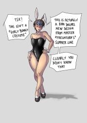 brown_hair bulge bunny_ears bunnysuit femboy girly high_heels highlights highlights_hairs jonathan_(sinsigat) jonathan_mckonnister_(sinsigat) mole sinsigat small_penis tagme