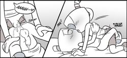 anal anal_sex animate_inanimate anus anvil_position balls blush bottomless brother brothers closed_eyes clothed clothed_sex clothing comic cum cum_in_ass cum_inside cum_splatter cum_string cup cuphead cuphead_(game) duo ejaculation french_kissing gloves heart humanoid humanoid_on_humanoid humanoid_penis incest kissing leg_grab legs_up lying male male_on_top male_penetrating missionary_position mugman object_head on_back on_top onomatopoeia orgasm penetration penis sex sibling side_view sound_effects speech_bubble torso_grab toxic-boner uncolored video_games yaoi