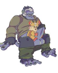 ape gorilla hammond_(overwatch) hamster male_only mammal overwatch penis primate rodent video_games winston_(overwatch)