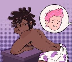 adventure_time ass big_ass cody_lane dark_skin fionna_and_cake gay hair huge_butt male marshall_lee muscular prince_gumball provocative pubic_hair seductive