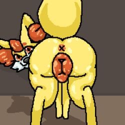 1:1 animal_genitalia animal_vulva animated ass bouncing_butt butt_jiggle canid canine canine_genitalia canine_vulva fan_character female fennekin feral generation_6_pokemon genitals interspecies jiggling loop low_res mammal nintendo pokemon pokemon_(species) pokephilia shaking_butt short_playtime simple_background solo thumbnail y0urd3sir3