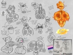 androgynous bikini busty_boy daniel_(din) din_(artist) doodle huge_ass huge_breasts huge_cock hyper male orange_skin puffy_anus slime tagme text