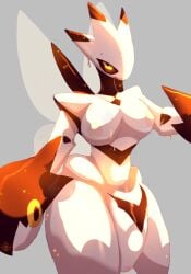 breasts breasts bug_butt bug_girl furry_female pokémon_(species) pokemon pokemon pokemon_(species) pussy scizor scorpion_claw thick_hips white_body